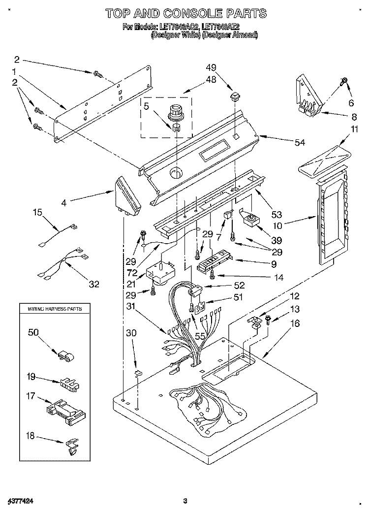 SECTION Diagram and Parts List for LET7848AZ2  Whirlpool Dryer