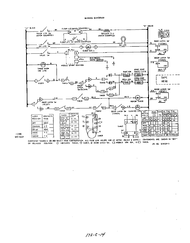 SECTION Diagram and Parts List for 1355W0A  Roper Range