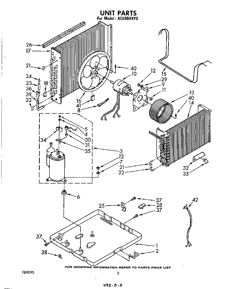 UNIT Diagram and Parts List for ACE864XP0  Whirlpool Air Conditioner