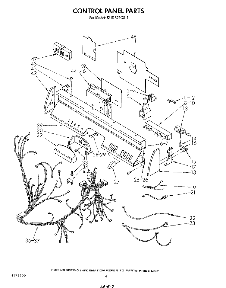 CONTROL PANEL, LITERATURE AND OPTIONAL Diagram and Parts List for KUDC21CS1  KitchenAid Dishwasher