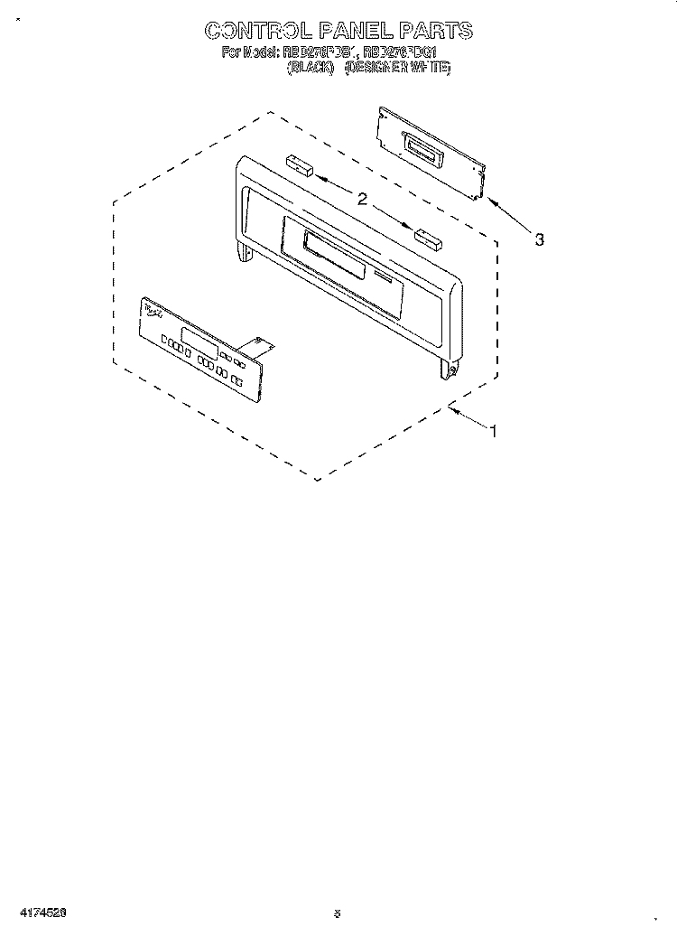 CONTROL PANEL, LITERATURE Diagram and Parts List for RBD276PDQ1  Whirlpool Wall Oven