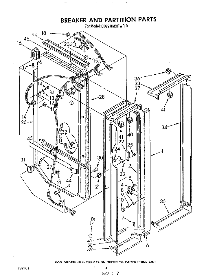 BREAKER AND PARTITION Diagram and Parts List for ED22MMXRWR0  Whirlpool Refrigerator