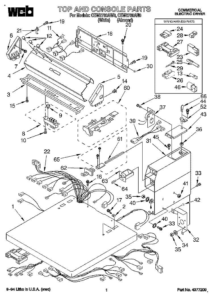 SECTION Diagram and Parts List for CEW2760AW0  Whirlpool Dryer