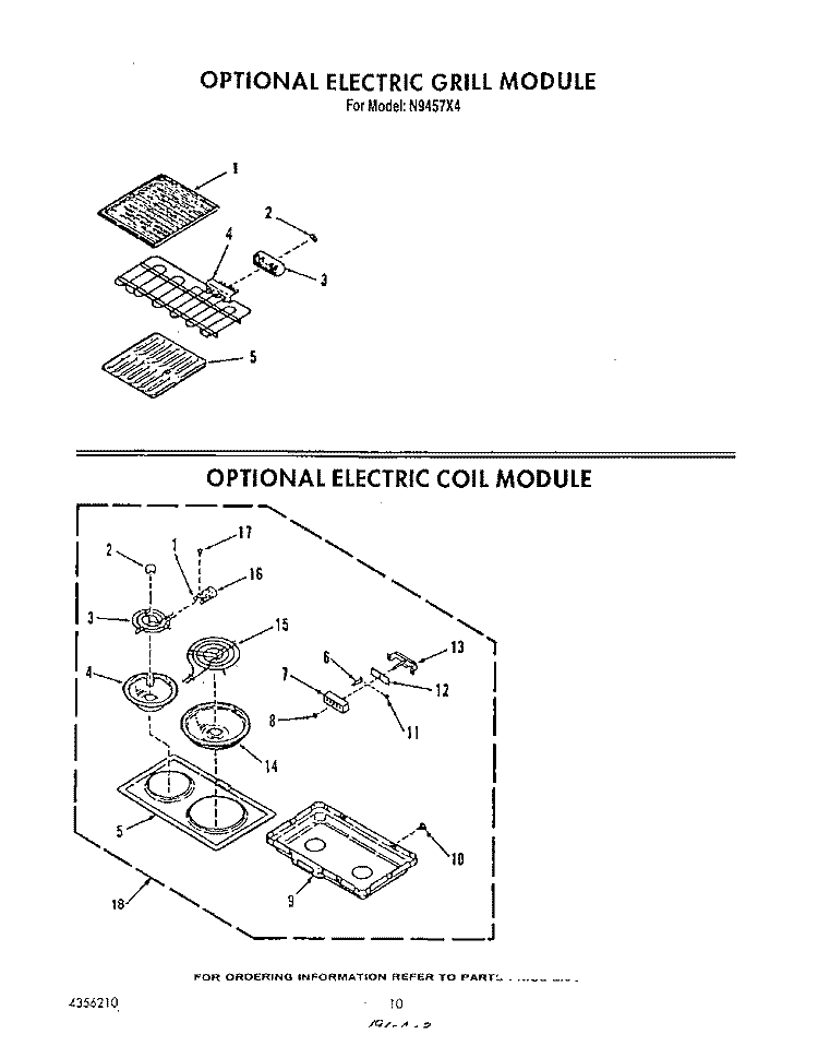 SECTION Diagram and Parts List for N9457X4  Roper Range
