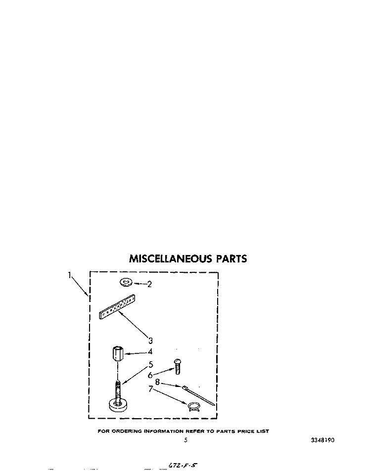 MISCELLANEOUS Diagram and Parts List for LA6301XSW0  Whirlpool Washer