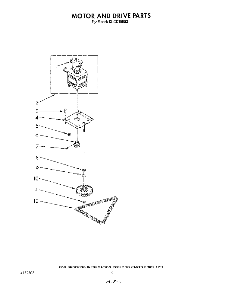 MOTOR AND DRIVE , LIT/OPTIONAL Diagram and Parts List for KUCC150S2  KitchenAid Trash Compactor
