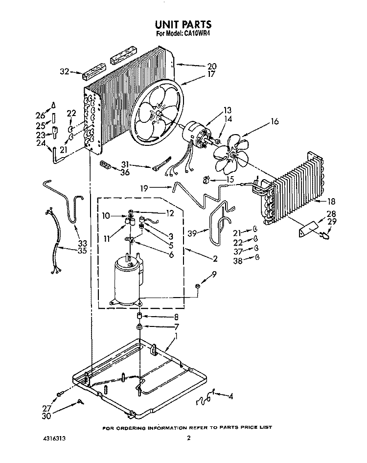 UNIT, LIT/OPTIONAL Diagram and Parts List for CA10WR4  Crosley Air Conditioner