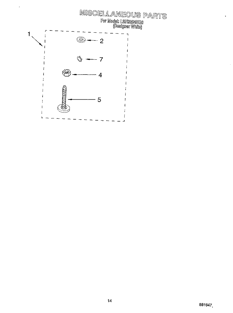 MISCELLANEOUS, OPTIONAL Diagram and Parts List for LSH9264HQ0  Whirlpool Washer