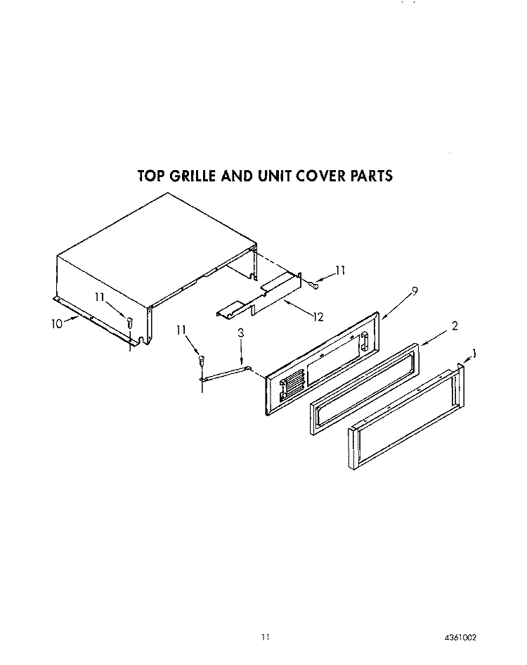 TOP GRILLE AND UNIT COVER Diagram and Parts List for KSSS36DWW00  KitchenAid Refrigerator