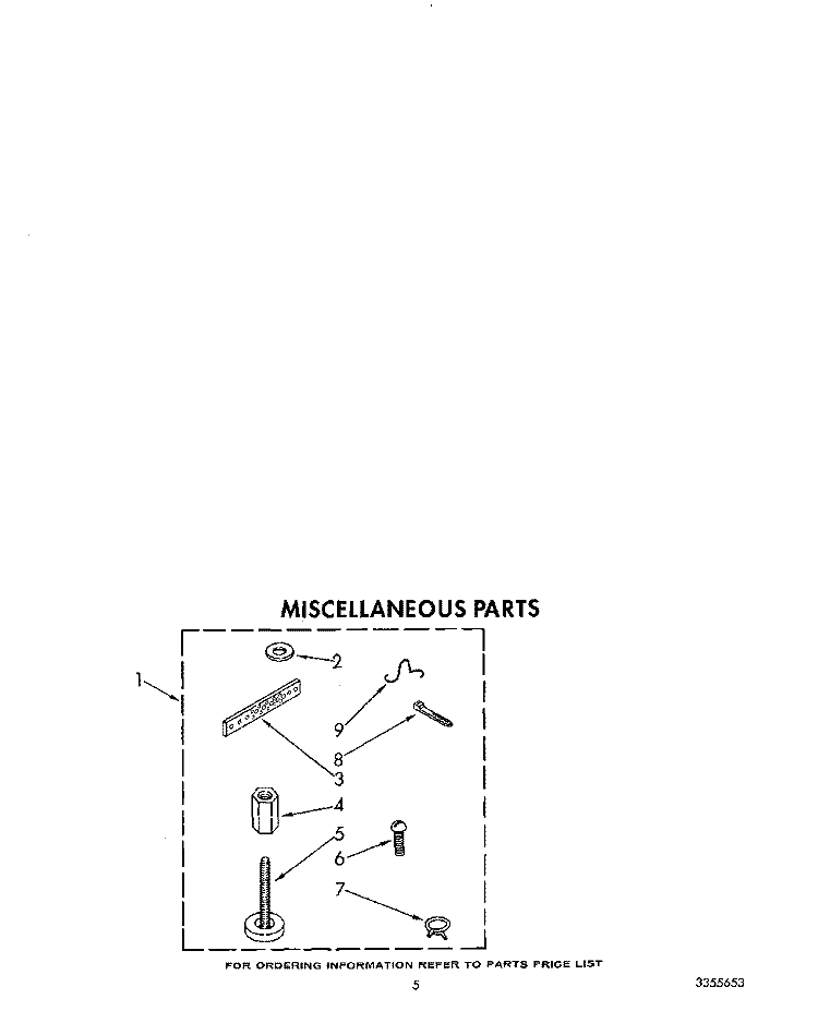 MISCELLANEOUS Diagram and Parts List for LA9320XTW1  Whirlpool Washer