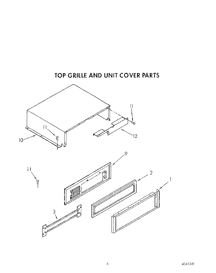 TOP GRILLE AND UNIT COVER Diagram and Parts List for ARG4901  Whirlpool Refrigerator