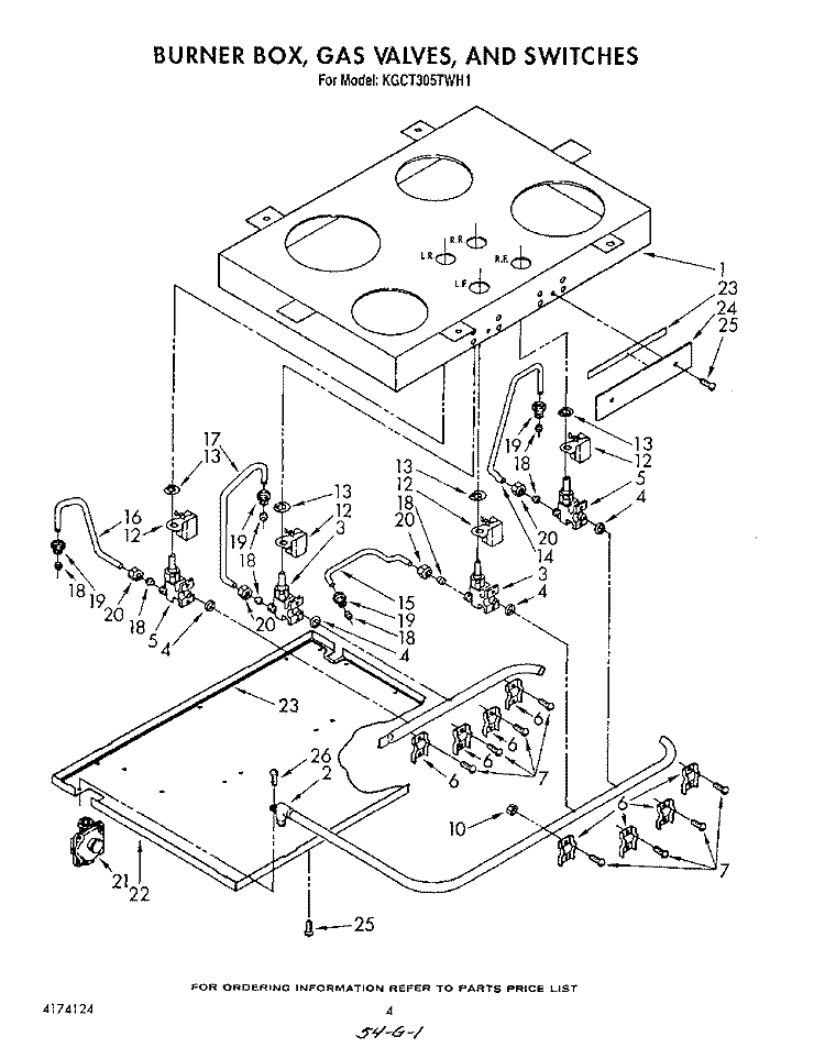 BURNER BOX, GAS VALVES,AND SWITCHES Diagram and Parts List for KGCT305TAL1  KitchenAid Cooktop