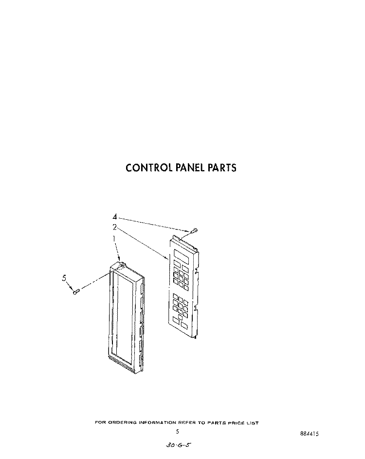 CONTROL PANEL Diagram and Parts List for KCMS132SBL4  KitchenAid Microwave
