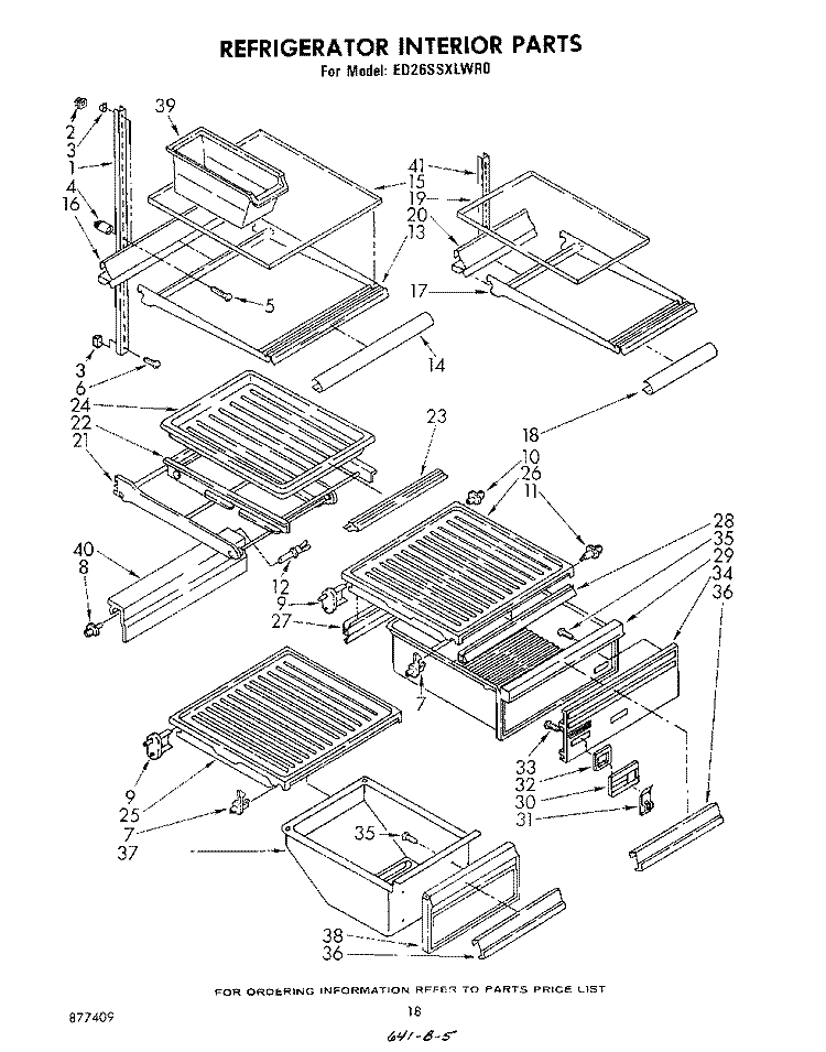 REFRIGERATOR INTERIOR, LIT/OPTIONAL Diagram and Parts List for ED26SSXLWR0  Whirlpool Refrigerator