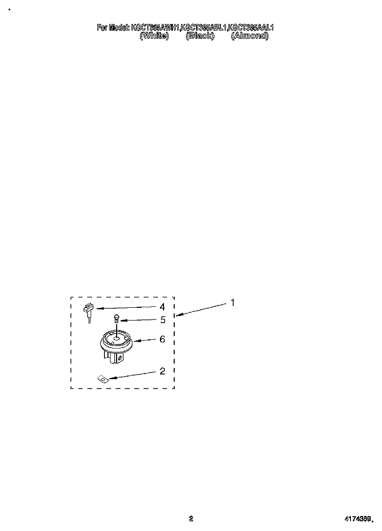 SEALED GAS BURNER KIT Diagram and Parts List for KGCT365AWH1  KitchenAid Cooktop