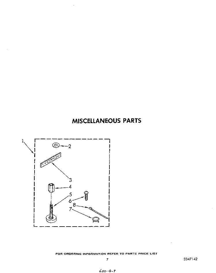 MISCELLANEOUS Diagram and Parts List for LA6300XPW7  Whirlpool Washer