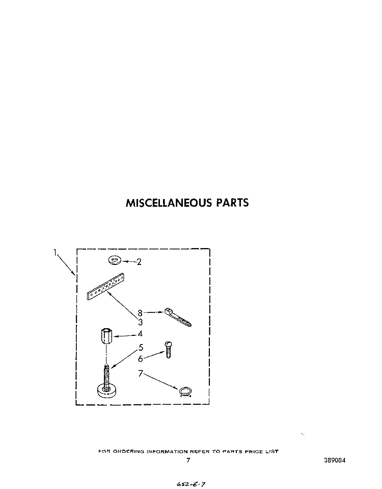 MISCELLANEOUS Diagram and Parts List for LA3400XPW4  Whirlpool Washer