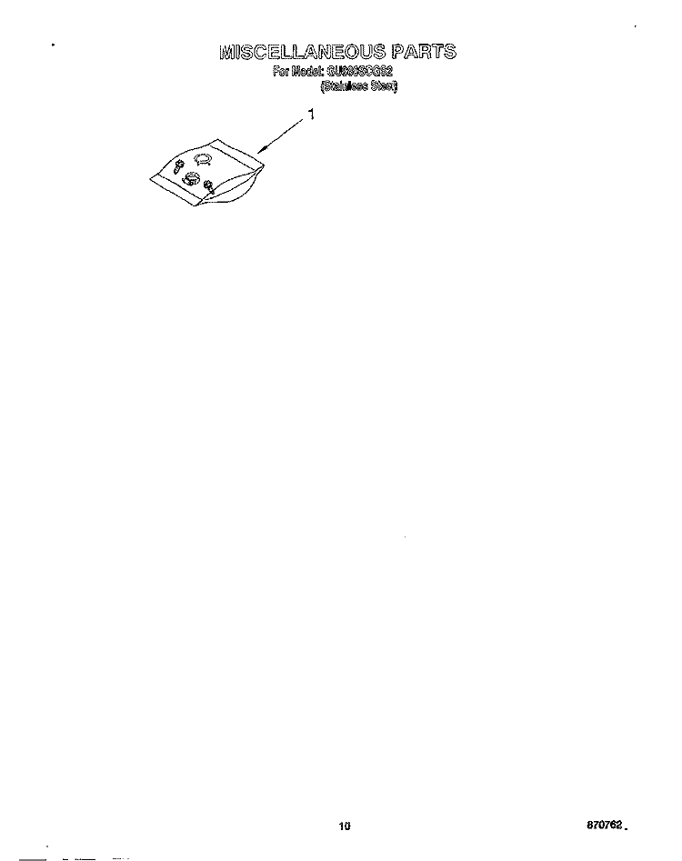 MISCELLANEOUS Diagram and Parts List for GU980SCGS2  Whirlpool Dishwasher