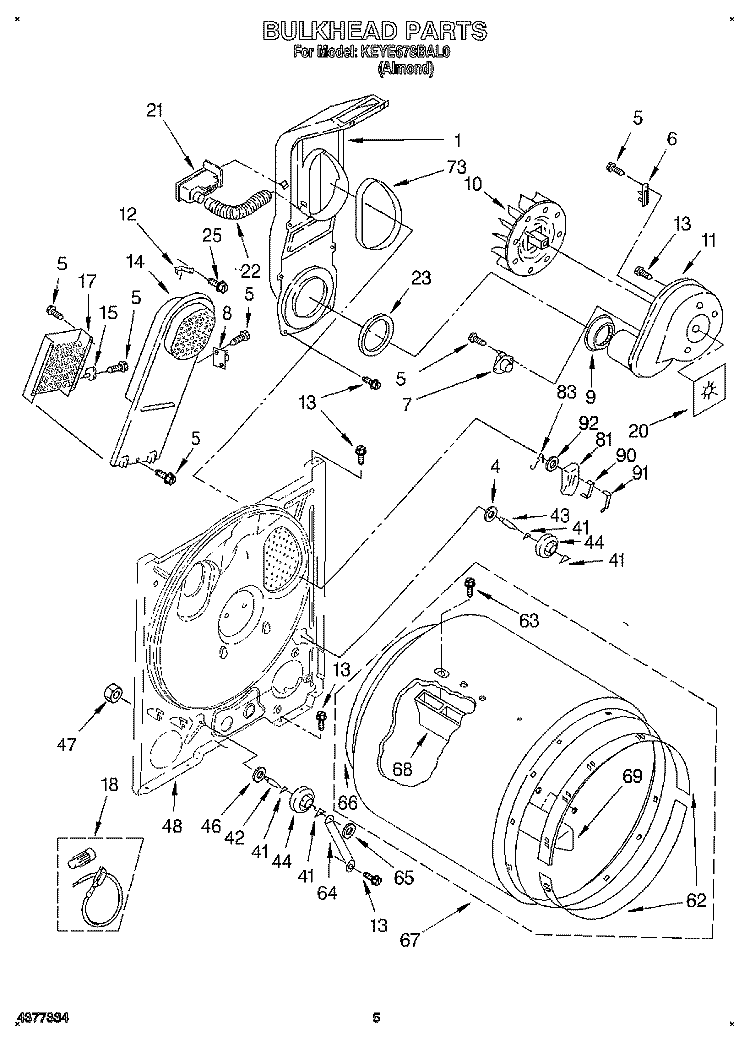SECTION Diagram and Parts List for KEYE678BAL0  KitchenAid Dryer