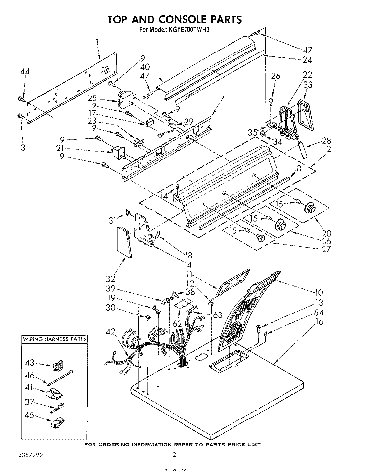 TOP CONSOLE , LITERATURE AND OPTIONAL Diagram and Parts List for KGYE700THT0  KitchenAid Dryer