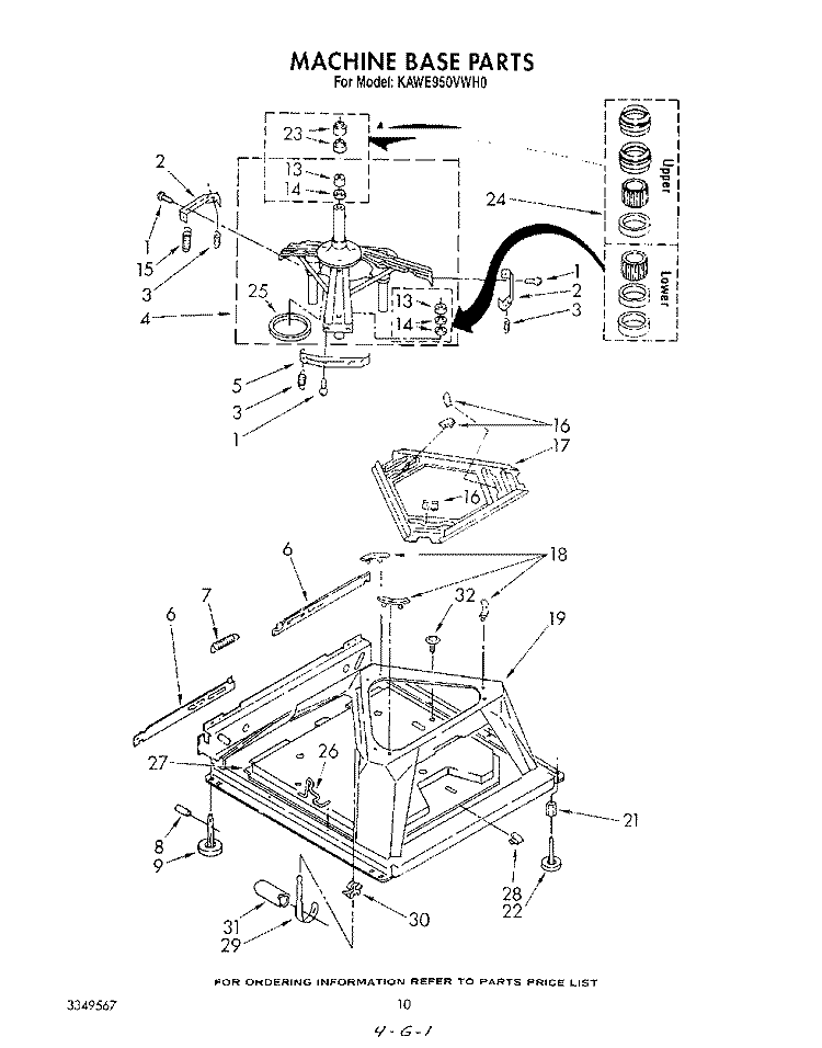 MACHINE BASE Diagram and Parts List for KAWE950VAL0  KitchenAid Washer