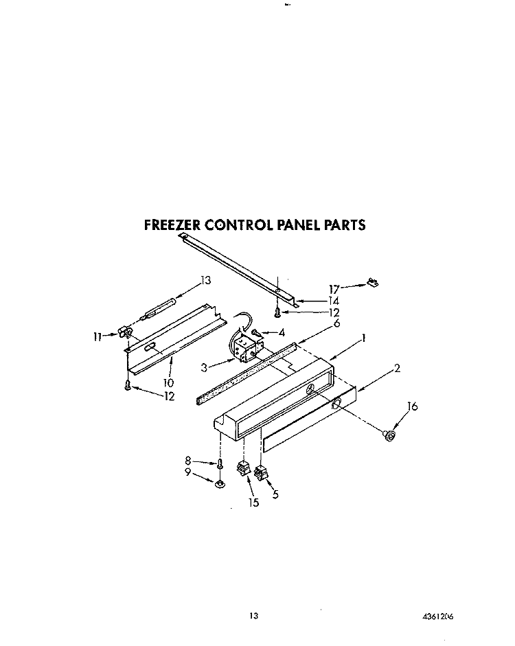 FREEZER CONTROL PANEL Diagram and Parts List for KSSS48DYW00  KitchenAid Refrigerator