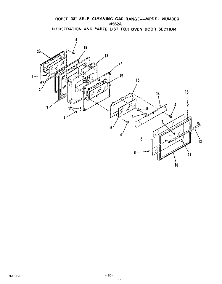WIRE HARNESS , BACKSPLASH , GRID Diagram and Parts List for 1456W2A  Roper Range