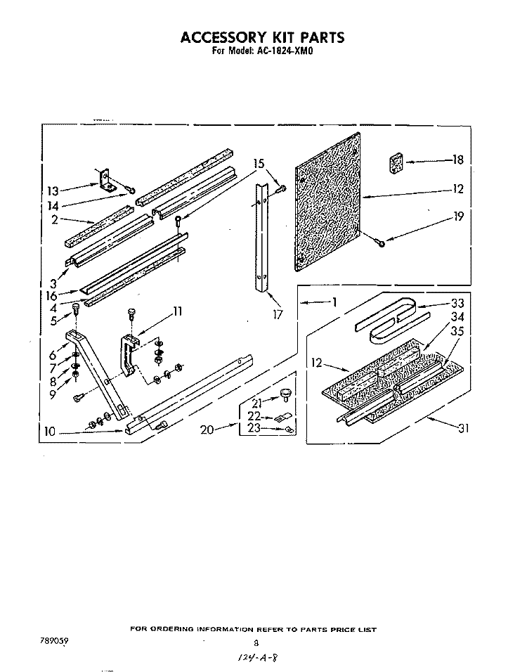 ACCESSORY KIT Diagram and Parts List for AC1824XM0  Whirlpool Air Conditioner