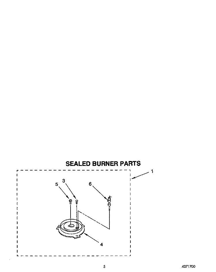SEALED BURNER Diagram and Parts List for SF317PCYN0  Whirlpool Range
