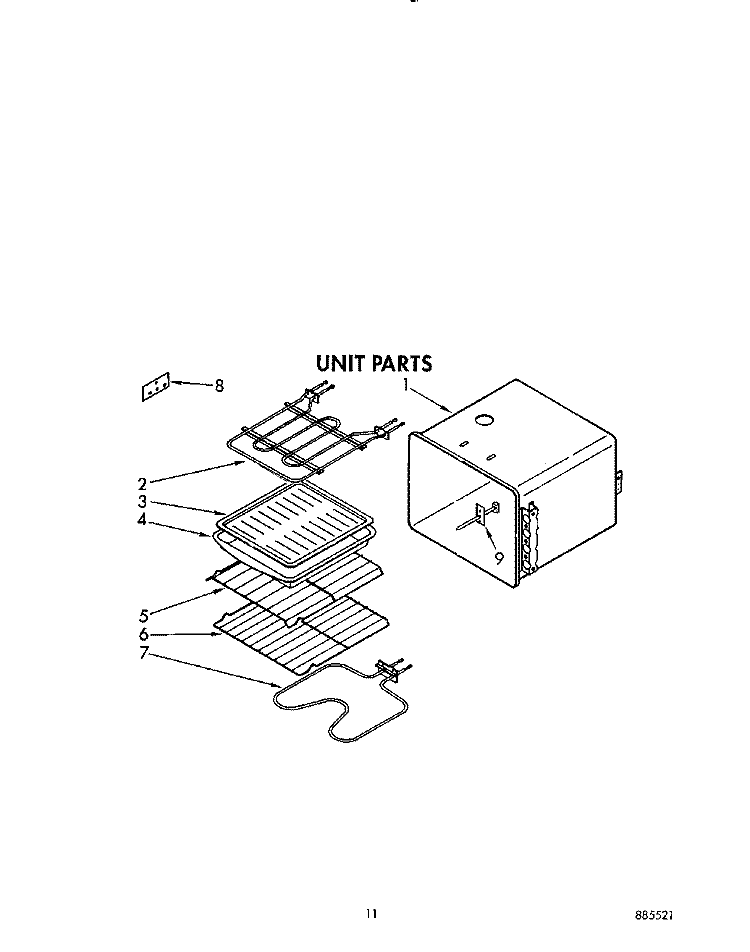UNIT Diagram and Parts List for RB170PXYQ2  Whirlpool Wall Oven