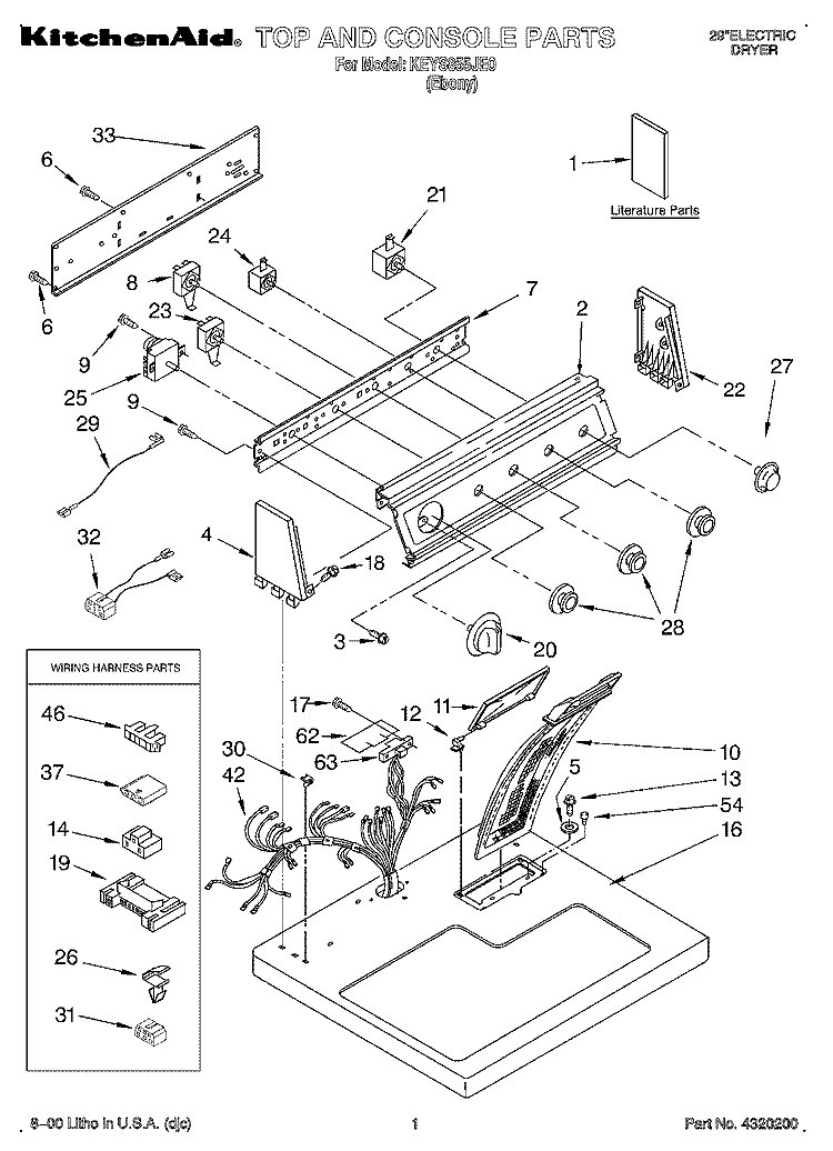 SECTION Diagram and Parts List for KEYS855JE0  KitchenAid Dryer