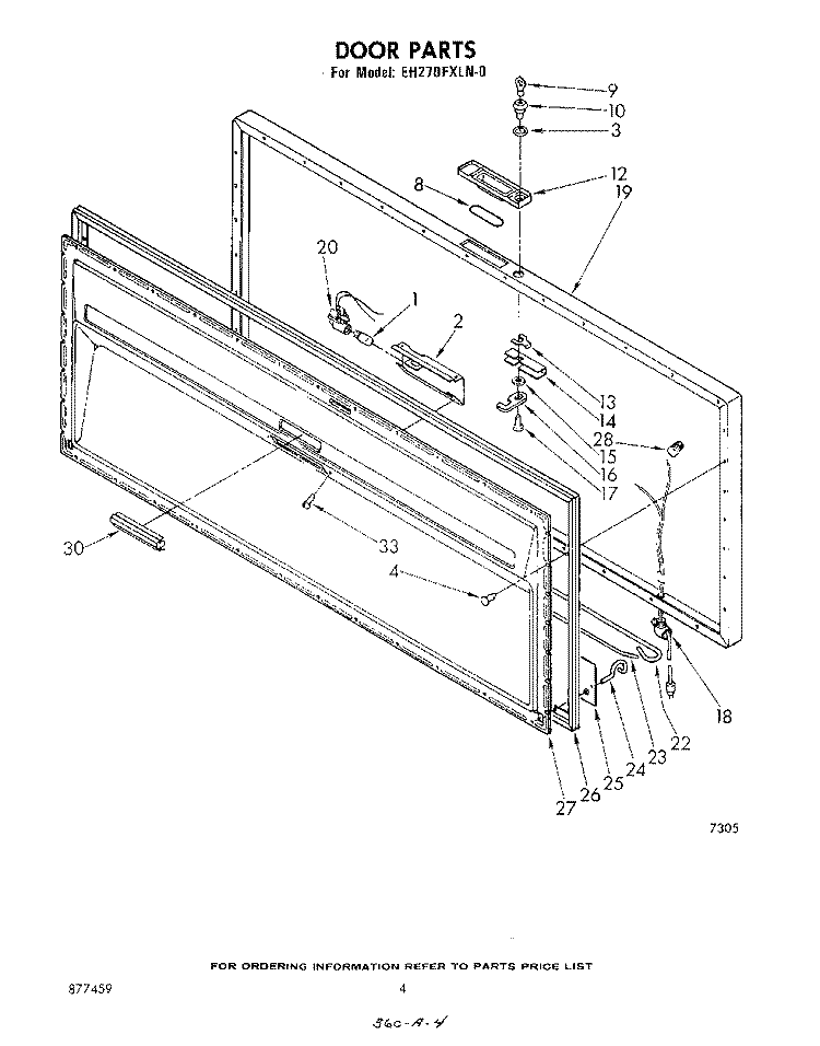 SECTION Diagram and Parts List for EH270FXLN0  Whirlpool Freezer
