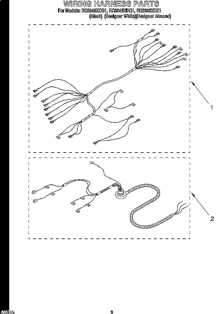 SECTION Diagram and Parts List for RC8646XDB1  Whirlpool Cooktop