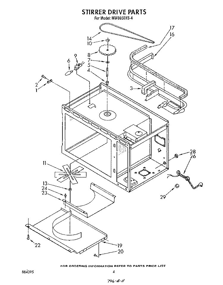 SECTION Diagram and Parts List for MW8650XS4  Whirlpool Microwave