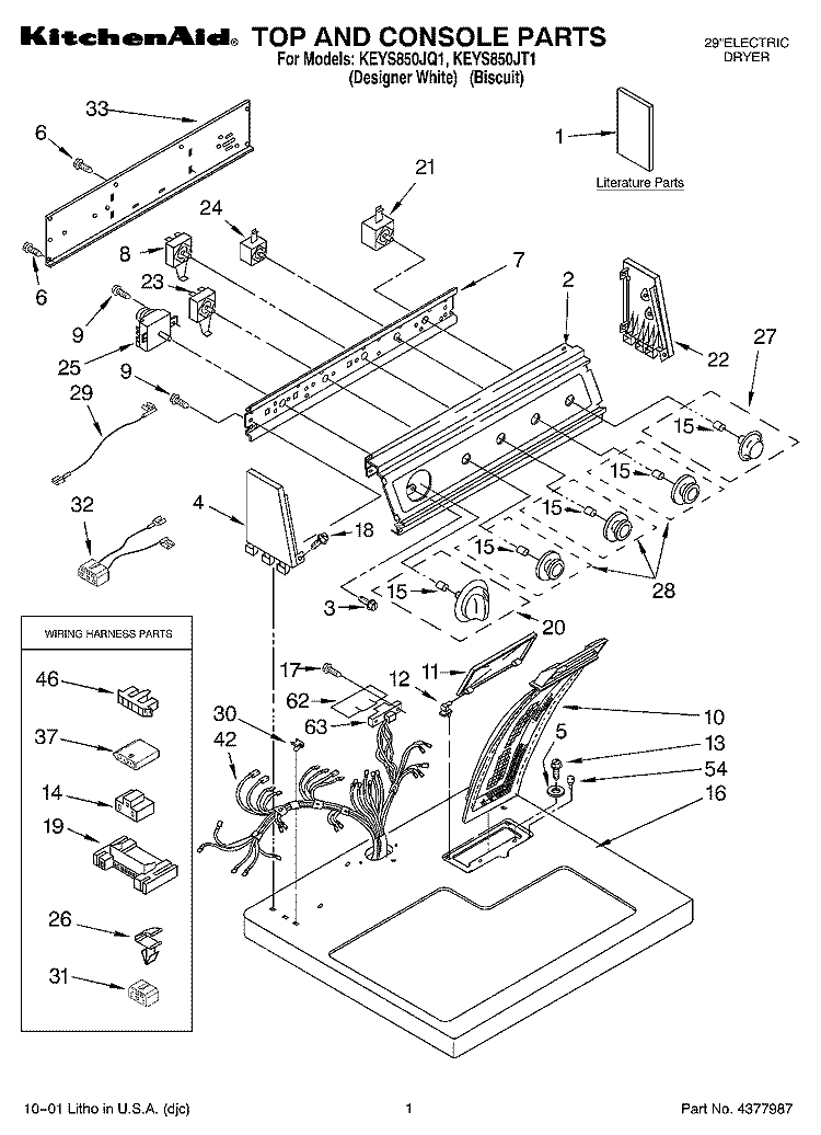 SECTION Diagram and Parts List for KEYS850JT1  KitchenAid Dryer