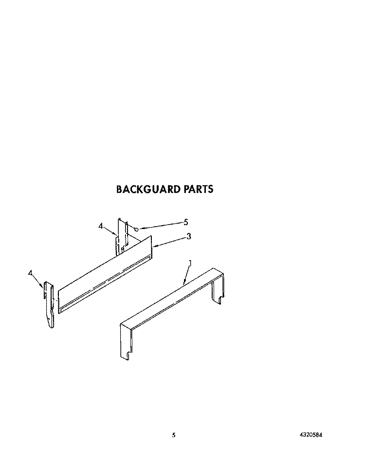 BACKGUARD Diagram and Parts List for FGP210VL2  Whirlpool Range