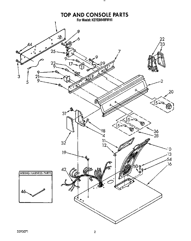 SECTION Diagram and Parts List for KEYE664WAL1  KitchenAid Dryer