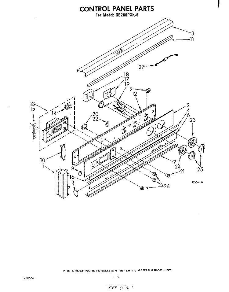 SECTION Diagram and Parts List for RB260PXK0  Whirlpool Wall Oven