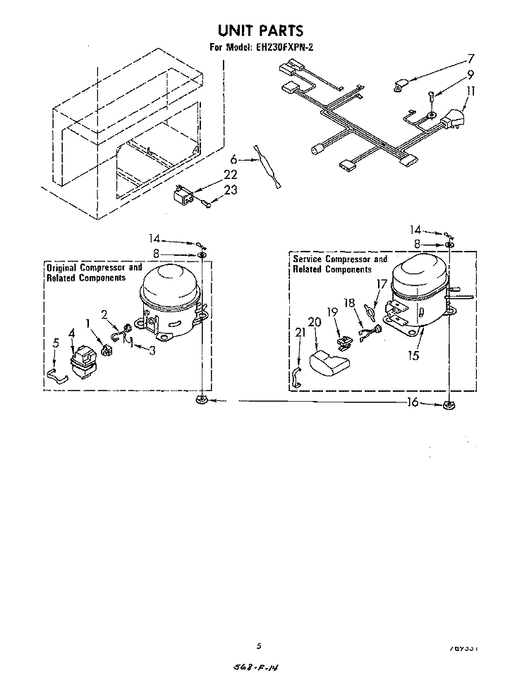 SECTION Diagram and Parts List for EH230FXPN2  Whirlpool Freezer