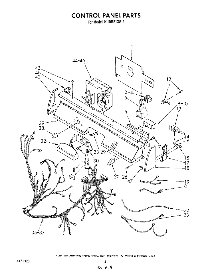 CONTROL PANEL , LITERATURE AND OPTIONAL Diagram and Parts List for KUDB210S2  KitchenAid Dishwasher