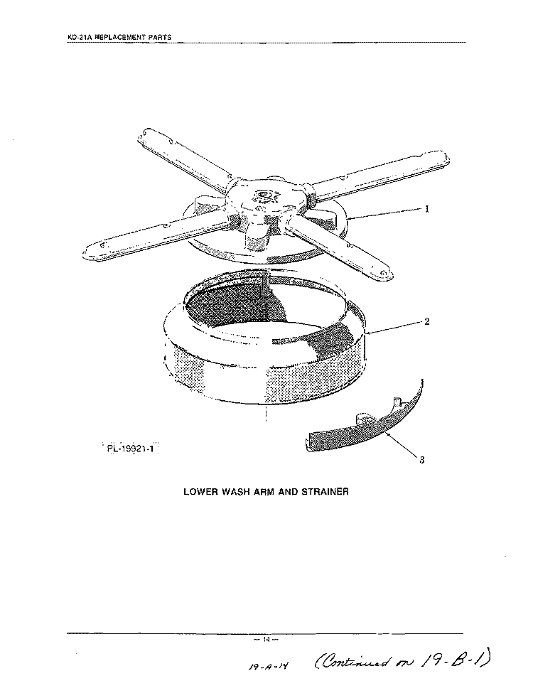 LOWER WASH ARM AND STRAINER Diagram and Parts List for KDC21A  KitchenAid Dishwasher