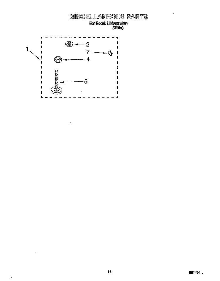 MISCELLANEOUS, LIT/OPTIONAL Diagram and Parts List for LBR4221EW1  Whirlpool Washer