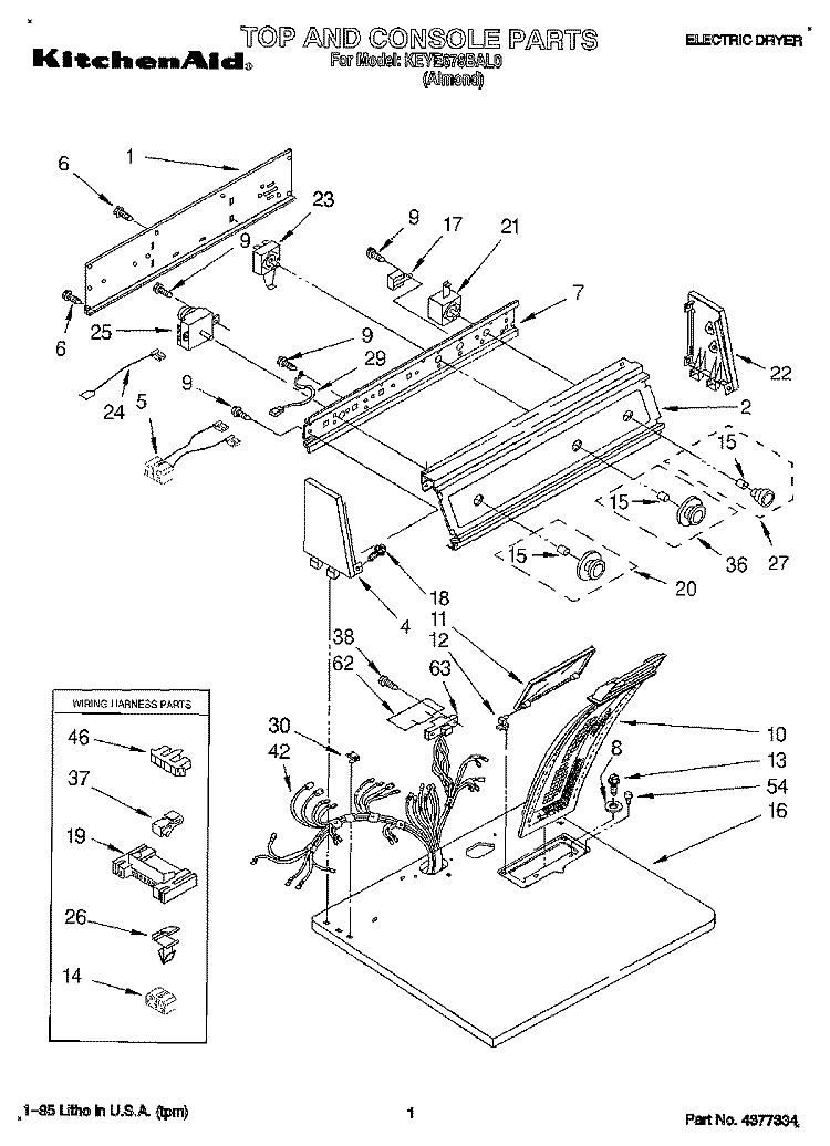 SECTION Diagram and Parts List for KEYE678BAL0  KitchenAid Dryer