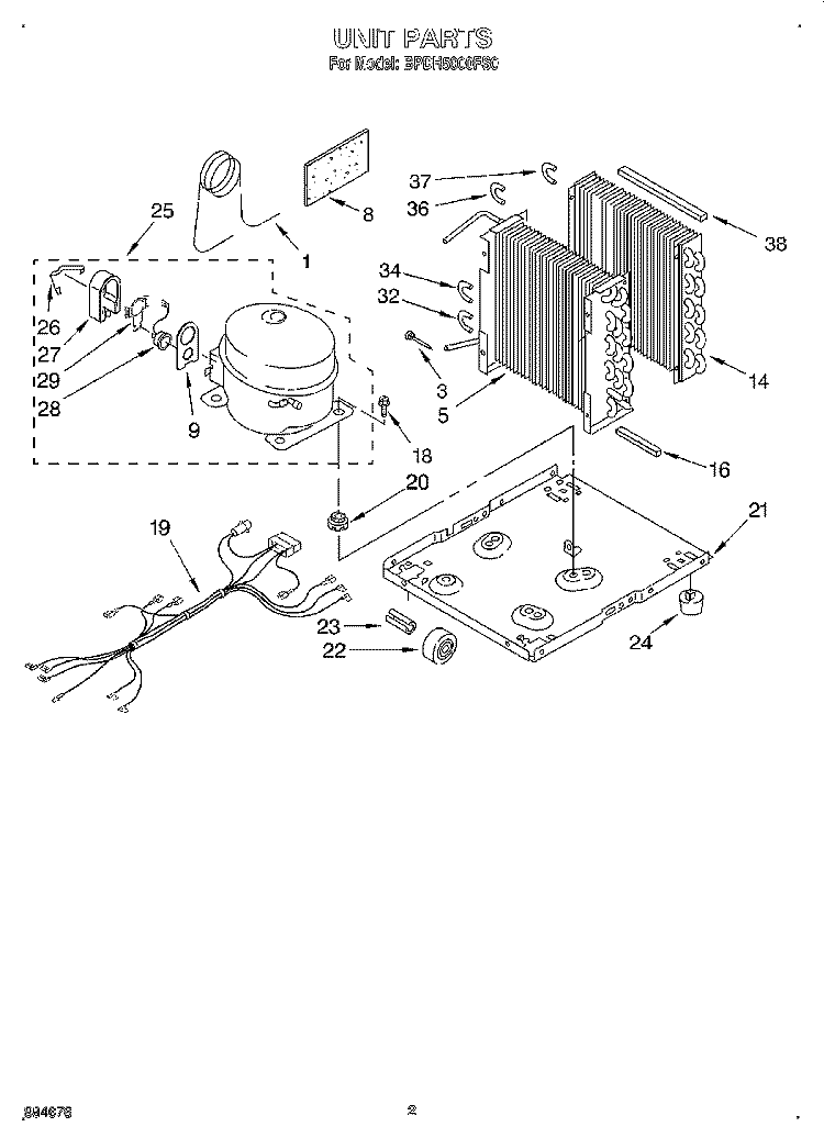 SECTION Diagram and Parts List for BPDH5000FS0  KitchenAid Dehumidifier