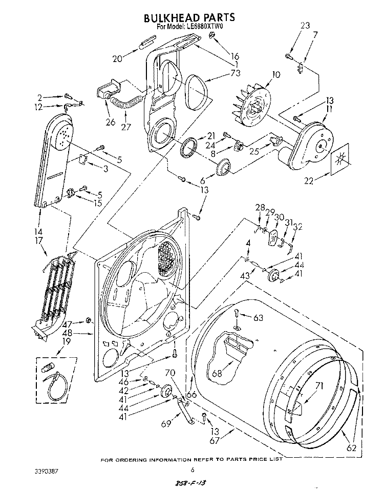 SECTION Diagram and Parts List for LE6880XTM0  Whirlpool Dryer