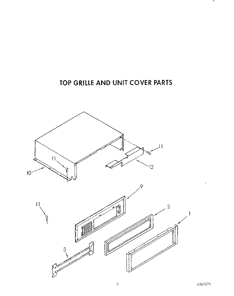 TOP GRILLE AND UNIT COVER Diagram and Parts List for ARG490  Whirlpool Refrigerator