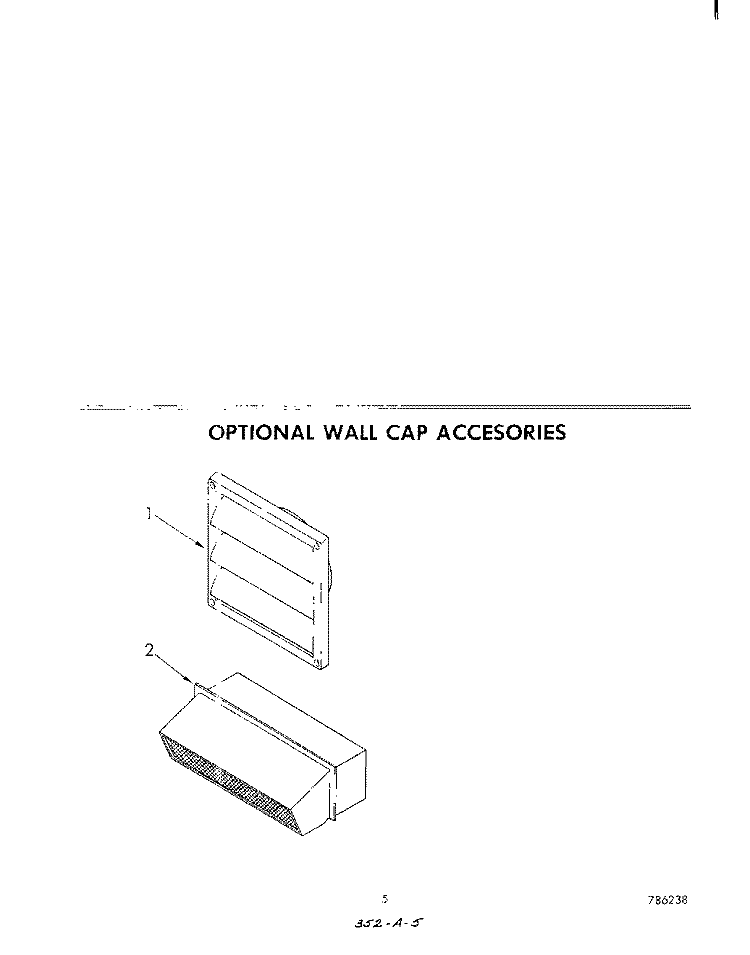 WALL CAP ACCESSORIES Diagram and Parts List for RC8900XMH0  Whirlpool Cooktop