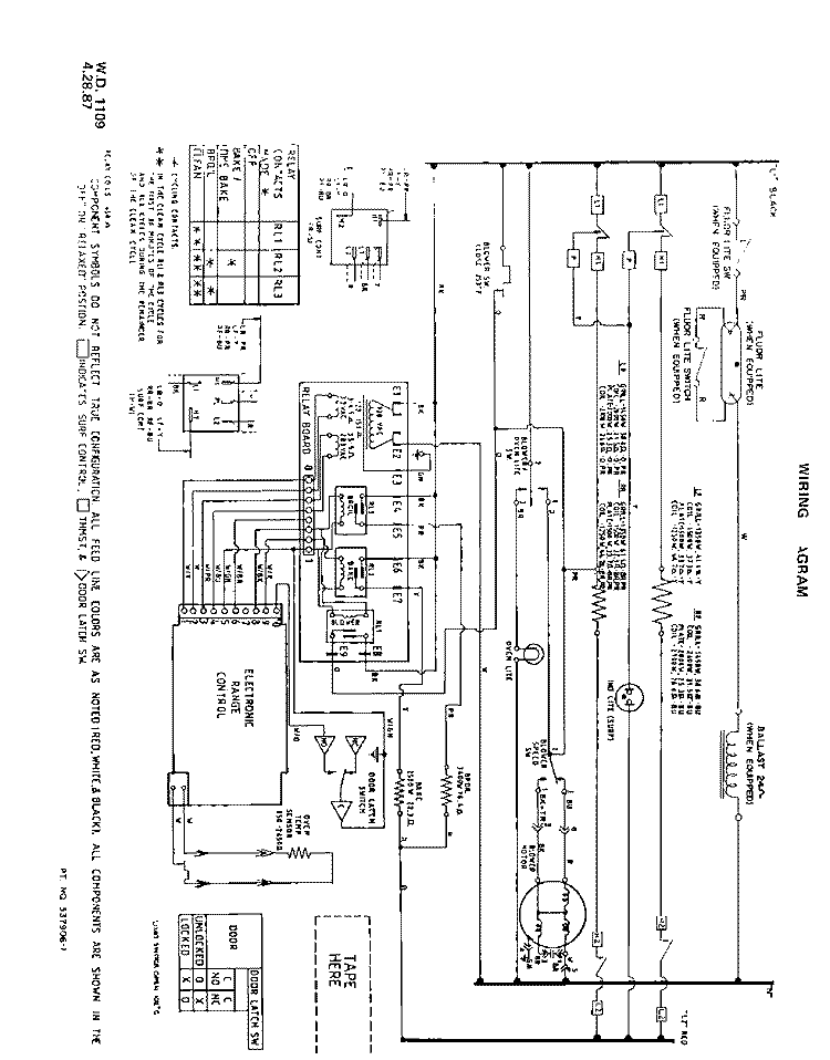 WIRING DIAGRAM Diagram and Parts List for N9457X0  Roper Range