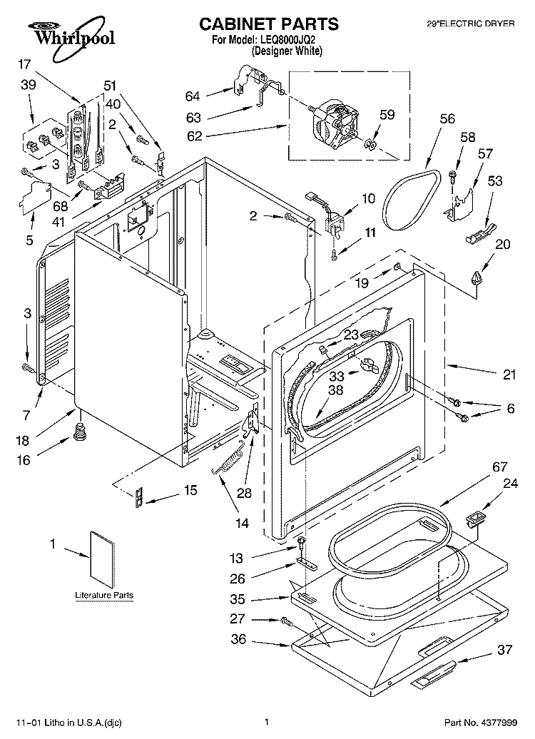 SECTION Diagram and Parts List for LEQ8000JQ2  Whirlpool Dryer