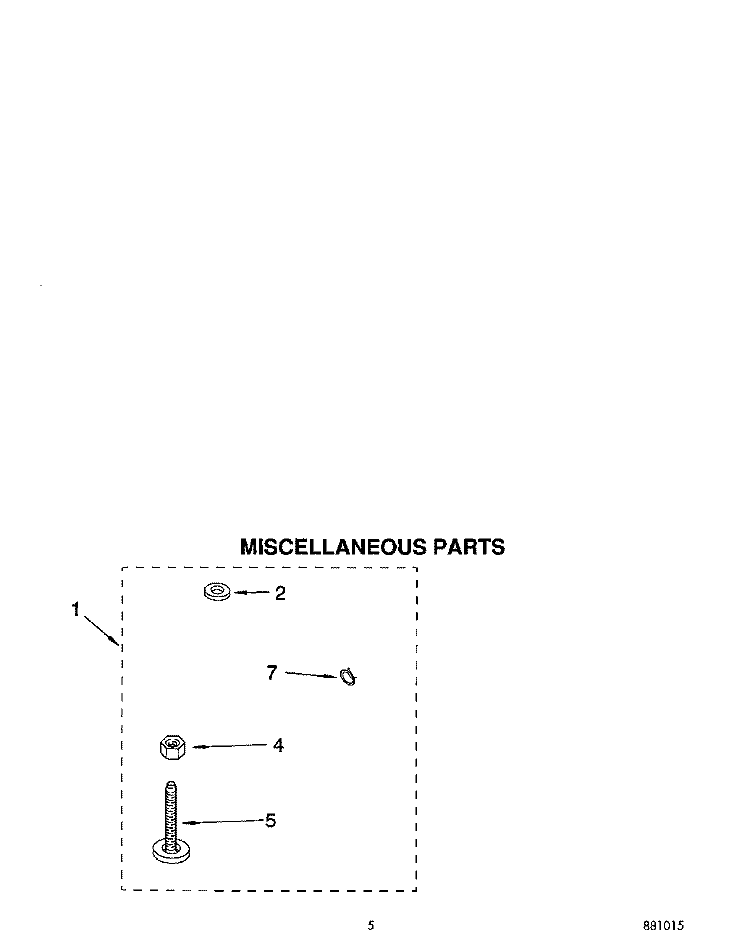 MISCELLANEOUS Diagram and Parts List for LST7233AW0  Whirlpool Washer